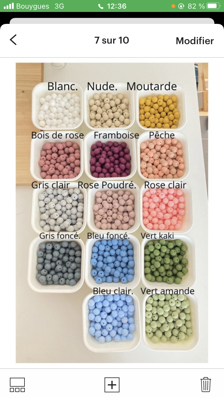 Attaches tétines en perles silicone