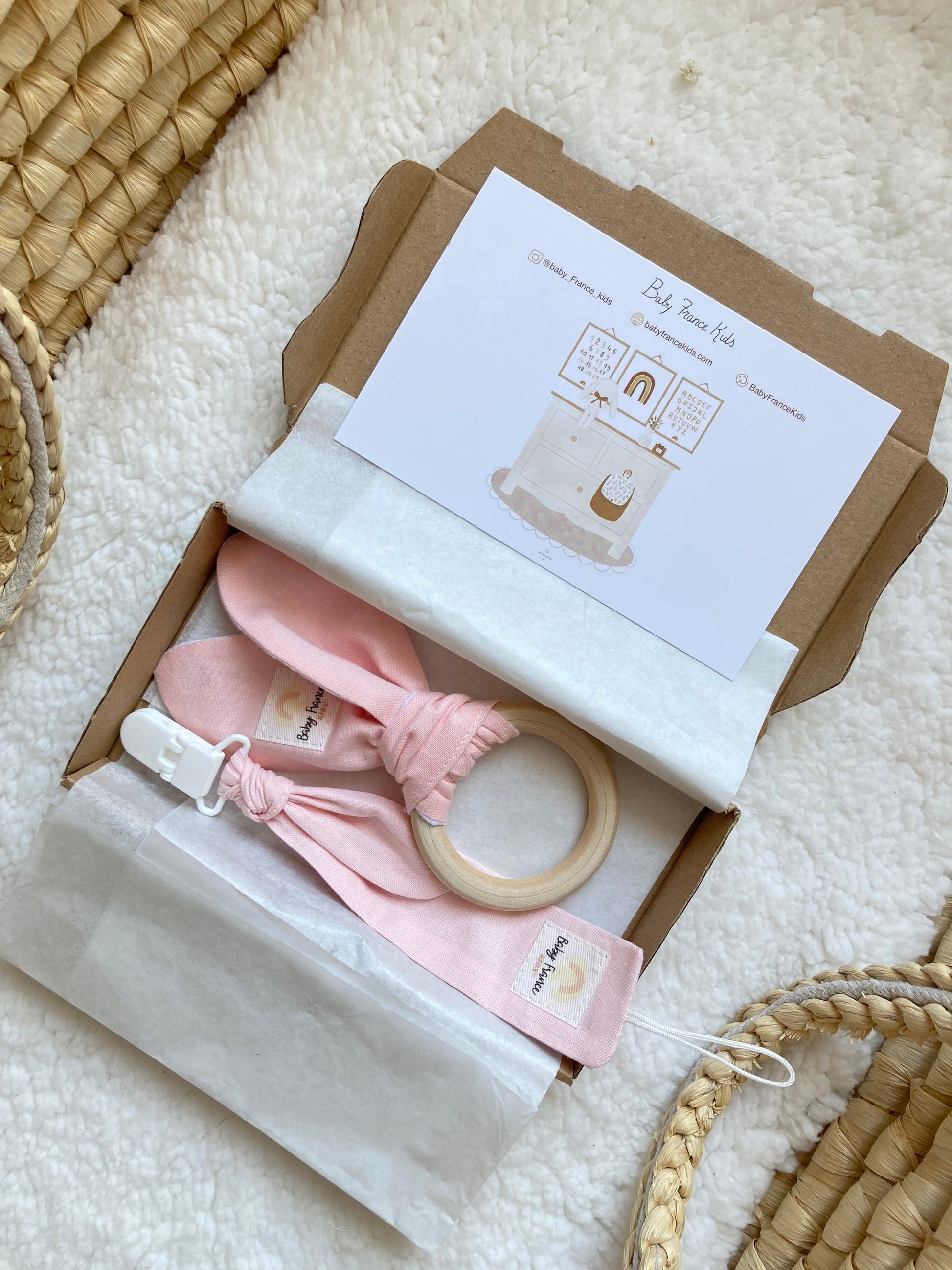 Mini box ROSE anneau dentition et attache tétine-SQ7847745