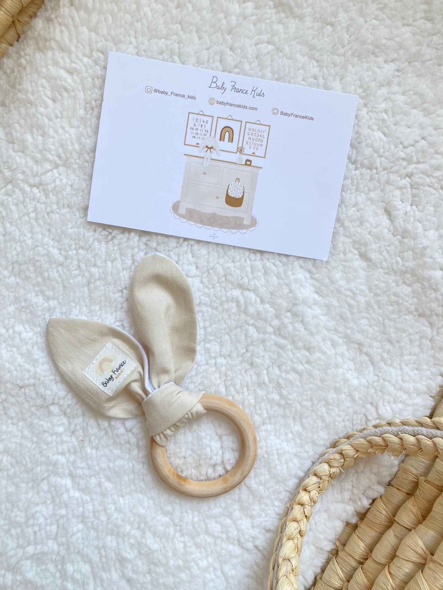 Mini box BEIGE anneau de dentition et attache tétine-SQ1710009