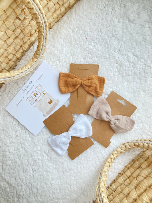 Barrettes noeuds GAZE DE COTON-SQ2559801