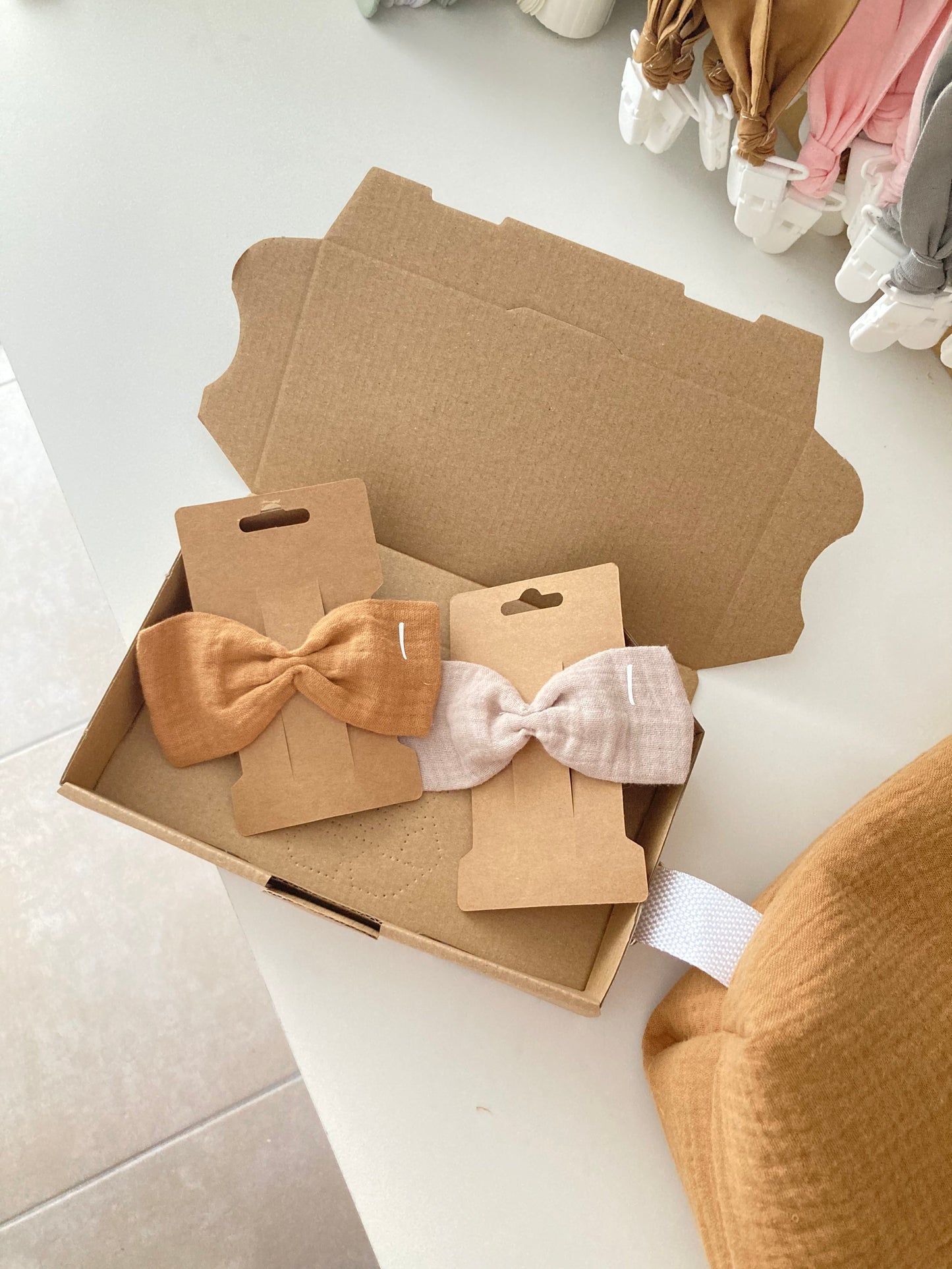 Barrettes noeuds GAZE DE COTON-SQ2559801