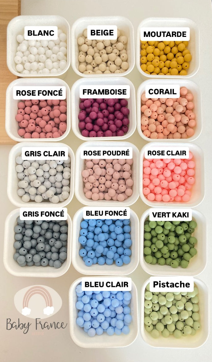 Attaches tétines en perles silicone